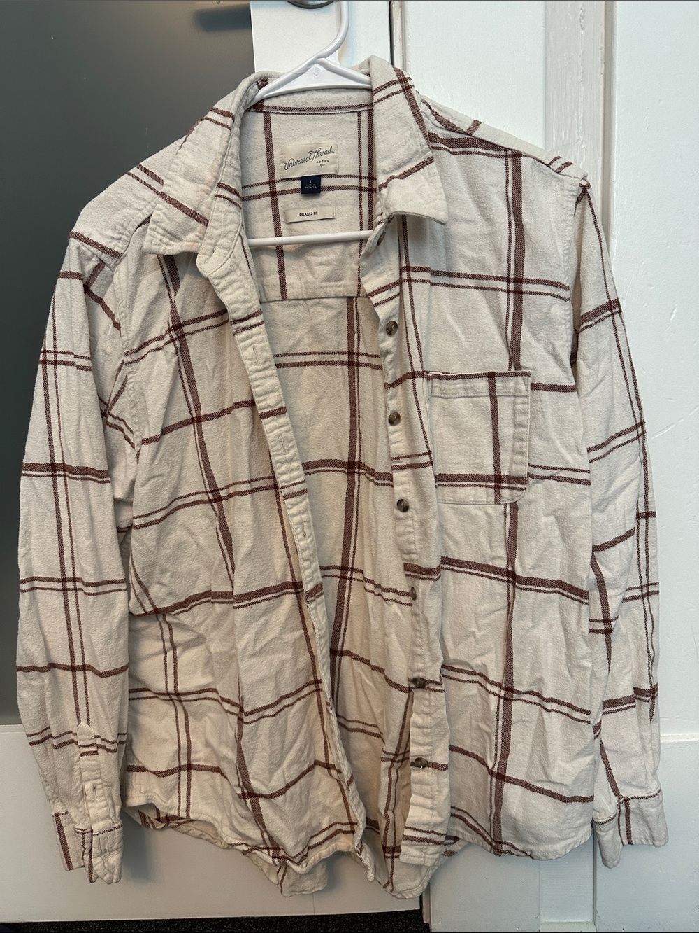 Universal Thread Cream and Brown Flannel